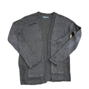 360 Sweater Gray Heathered Cardigan Chunky Silk Knit Sweater Sz Medium A001582